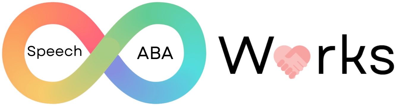 The Speech & ABA Works mark — an infinity loop, one half labeled Speech and the other ABA.